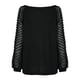 thumbnail image 4 of Moda mujer cuello redondo ahueca hacia fuera la camiseta de manga larga otoño blusa sólida Tops Fridja hkj548, 4 of 6