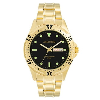 Armitron Men's Silver-Tone and Blue Day Date Dress Watch - Walmart.com