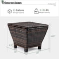 thumbnail image 6 of Hassch 13-Gallon Wicker Side Table with Storage, Outdoor PE Rattan Trapezoid Patio Table with Lift Lid, Sturdy Steel Frame, Brown, 6 of 10