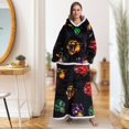 thumbnail image 2 of Blanket Hoodie Robe With Giant Pocket Lamb Lined Design For Spring Winter Fall Sleeping Wear, 2 of 6