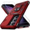 thumbnail image 1 of Funda para teléfono Janmitta compatible con Samsung Galaxy S25/S24, color rojo, 1 of 8