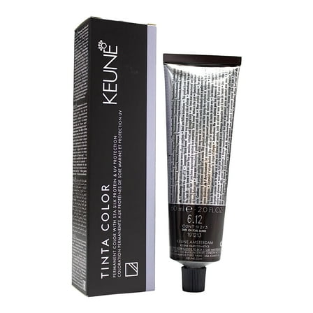 Keune Tinta Color 6.12 Permanent Color Dark ASH Pearl Blonde 2 Oz