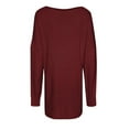 thumbnail image 5 of Deep V-Neck Sweaters for Women Women Fashion Solid Color Long Cross Loose Sleeve Knit Sweater Coat Fall Fashion 2023 Wine, 5 of 5