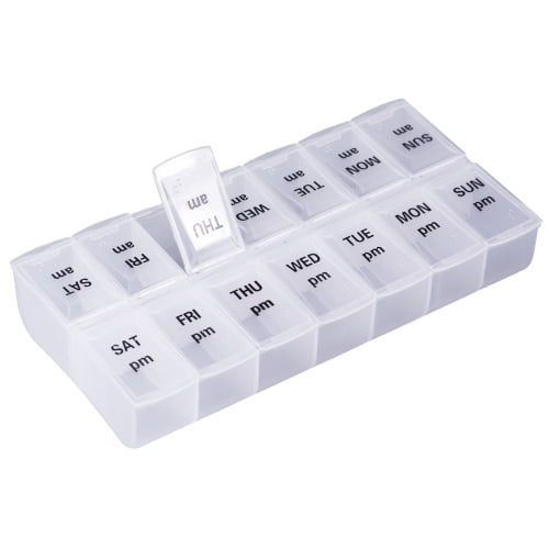 Twice Daily Clear Plastic Pill Organizer