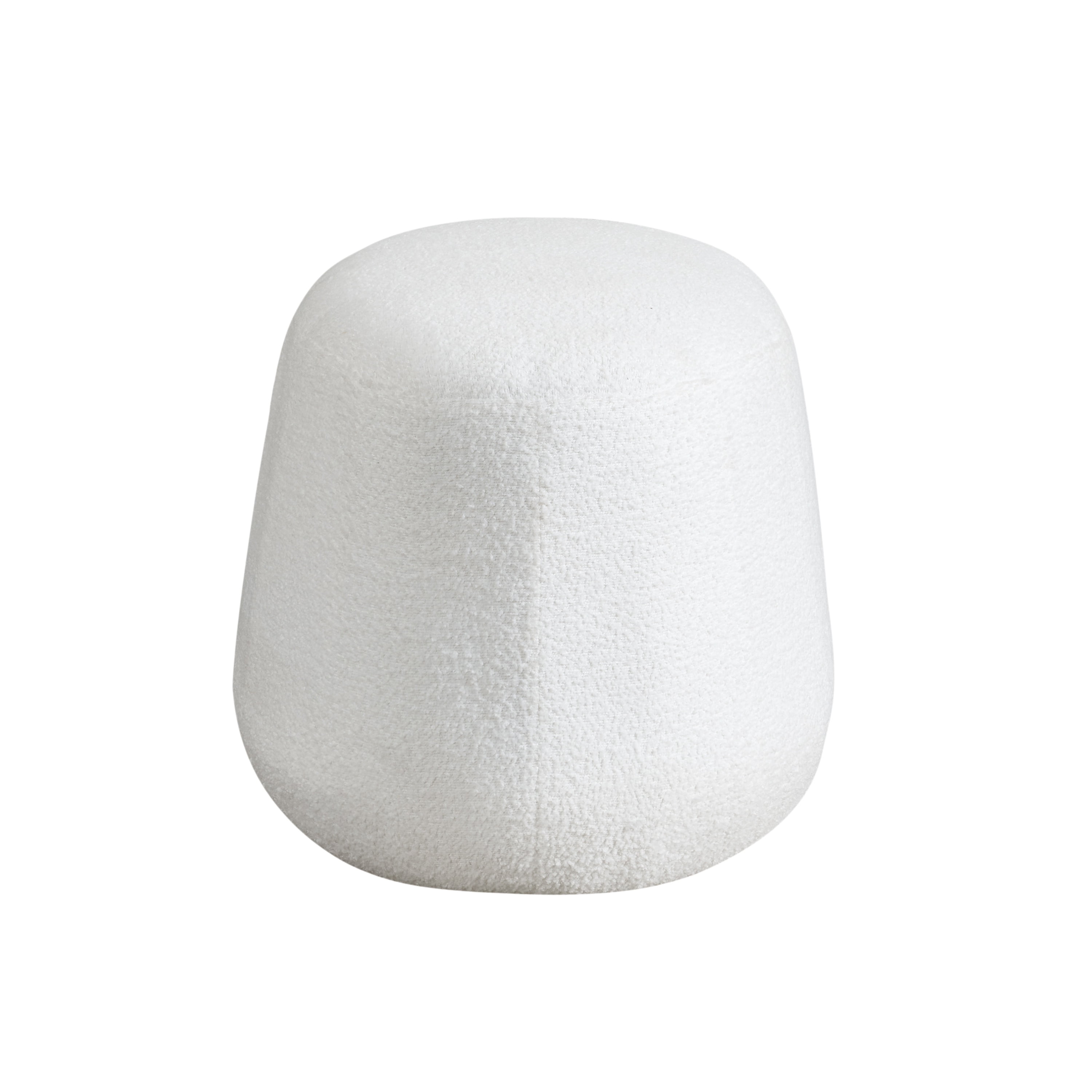 Studio Living Kingston Modern Upholstered Ottoman, White Boucle Fabric