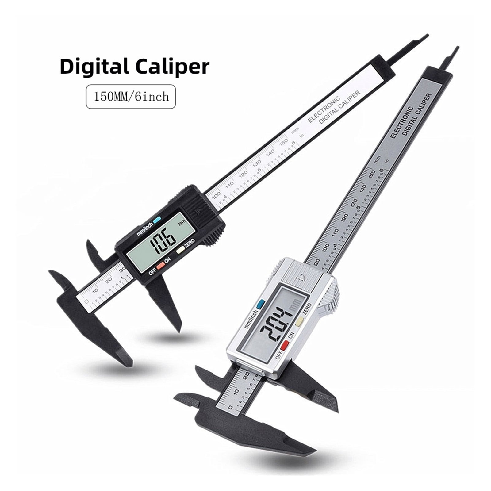 150mm 6inch Electronic Digital Caliper Carbon Fiber Dial Vernier Caliper Gauge Micrometer Measuring Tool Digital Ruler