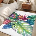 thumbnail image 4 of Tropical Plant Area Rugs 2.7'x5', Washable Small Throw Rugs for Kitchen Bedroom, Summer Watercolor Botanical Palm Leaves Indoor Outdoor Rug Non-Slip Low Pile Carpet Runner Reversible Floor Mats, 4 of 8