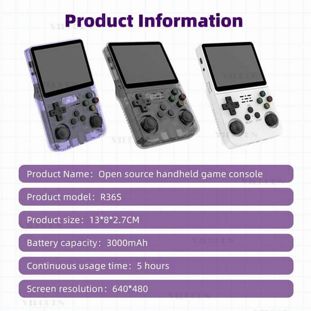 VILCORN R36S Handheld Game Console, 128G, 50+ Emulators, for