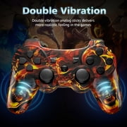 ISHAKO 2Pack Wireless Controller for P3/PC, with Double Vibration, 6-Axis Motion Control-Blue&Red