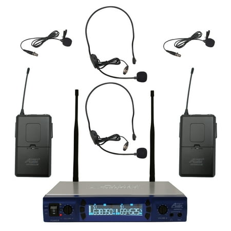 Audio2000's 6952UMH UHF 200 Frequency Portable Wireless Lavalier/Headset