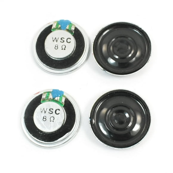 4 Pcs 27mm Diámetro Redondo Caja de Metal Imán Interno Juguetes Electrónicos Imán Música Mini Altavoz Bocina 8 Ohm 1Vatio