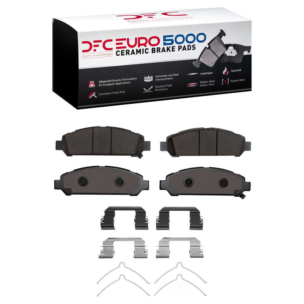 Dynamic Friction Company 1600-1401-01 DFC EURO 5000 Ceramic Brake Pads and Hardware Kit