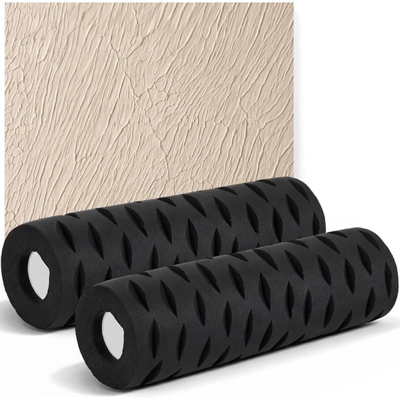 2 Pcs 9" Drywall Texture Roller, Tree Bark Pattern Wall Ceiling Textured Roller Drywall Texturing Tool Tree Bark Paint Applicator for DIY & Professional Renovations
