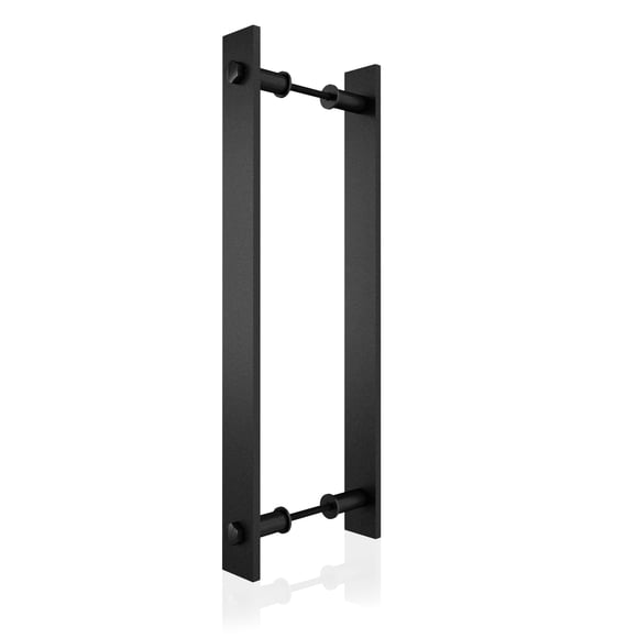 JUBEST Poignée de Porte Coulissante de Grange 14 Pieds' Poignées Doubles Latérales pour Porte Balançoire, Poignées Latérales. Noir Mat