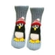 thumbnail image 1 of Calcetines de animales, regalos de año , antideslizantes, novedosos, calcetines gruesos de tubo medio para dormitorio Pingüino azul claro, 1 of 9