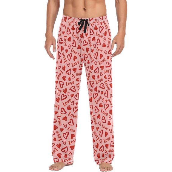 GZHJMY Valentine's Day Pajama Pants for Men, Lounge Pants Lightweight Men Pajama Bottoms with Drawstring Pockets, Christmas New Year Birthday Gifts, Small