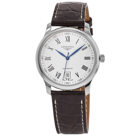 Longines Master Collection Automatic 38.5mm White Dial Leather Strap Men's Watch L2.628.4.11.3