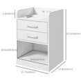 thumbnail image 3 of HOMCOM Nightstand with Charging Station, LED Bedside Table with 2 Drawers, 3 of 10