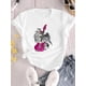 thumbnail image 2 of Guitar With Wings Print Comfy T-Shirt, Round Neck Short Sleeve Sports Tee, Women's Activewear, 2 of 6