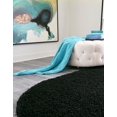 thumbnail image 4 of Unique Loom 3151366 8 x 10 ft. Solid Shag Oval Rug, Jet Black, 4 of 15