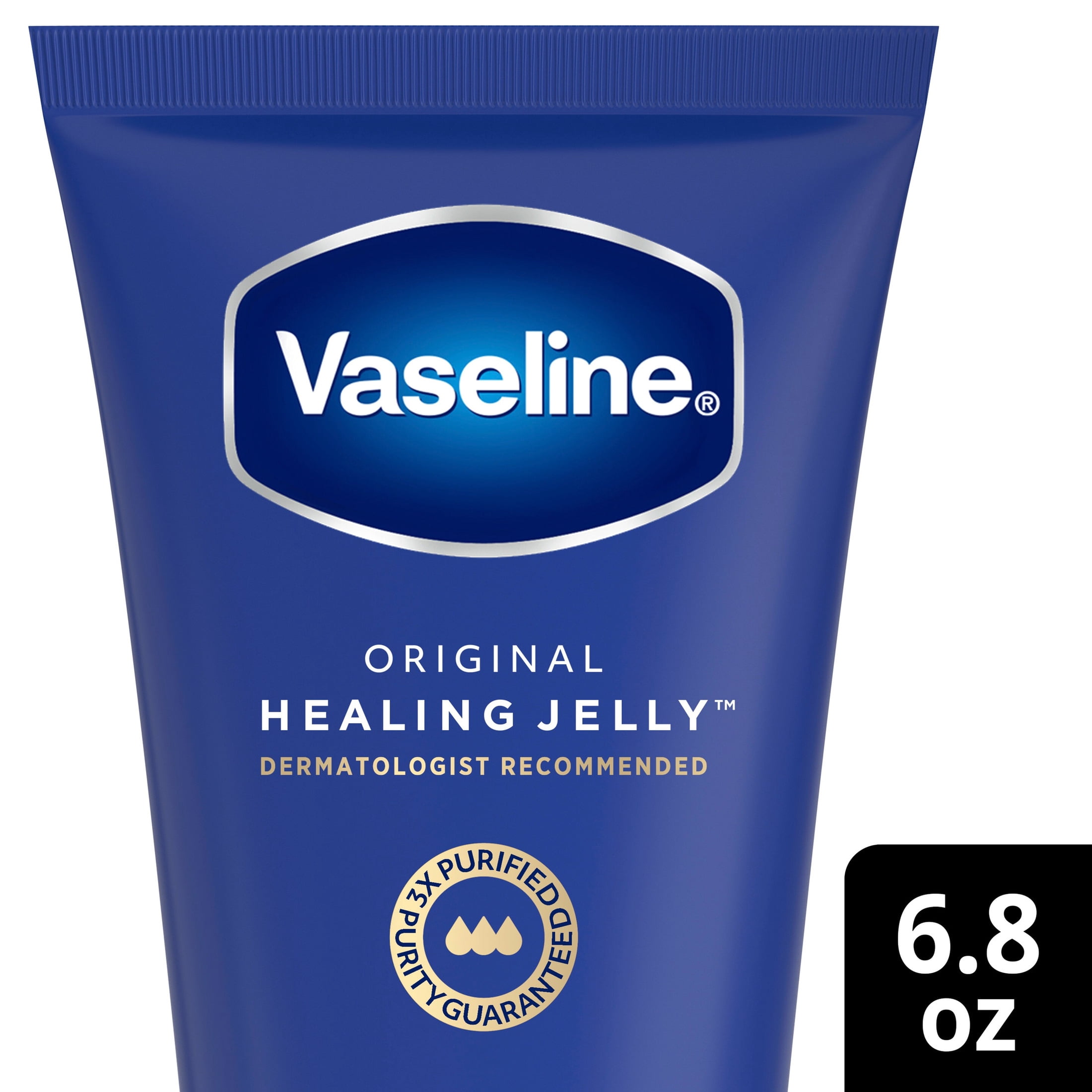 Vaseline Original Healing Jelly for Mess-Free Moisturizing On-the-Go, 100% White Petrolatum Skin Protectant with 3x Purified Purity-Guaranteed Formula, 6.8 oz 1 Count