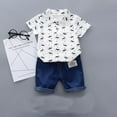 thumbnail image 3 of Xinhuaya Toddler Baby Boy Short Sleeve Shirt & Shorts Set 1T 2T 3T 4T Outfits Summer Clothes, 3 of 14
