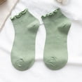 thumbnail image 4 of SOFTCCLO Womens Socks Ruffle Edge Spring Summer Thin Solid Cotton Short Socks Soft Lightweight Ankle Socks for Women Green One Size, 4 of 4