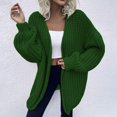 thumbnail image 2 of Breezora Elegant Oversized Open Front Knit Cardigan Women’s Long Sleeve Lightweight Comfortable Loose Fit Office Casual L Size Blackish Green, 2 of 4