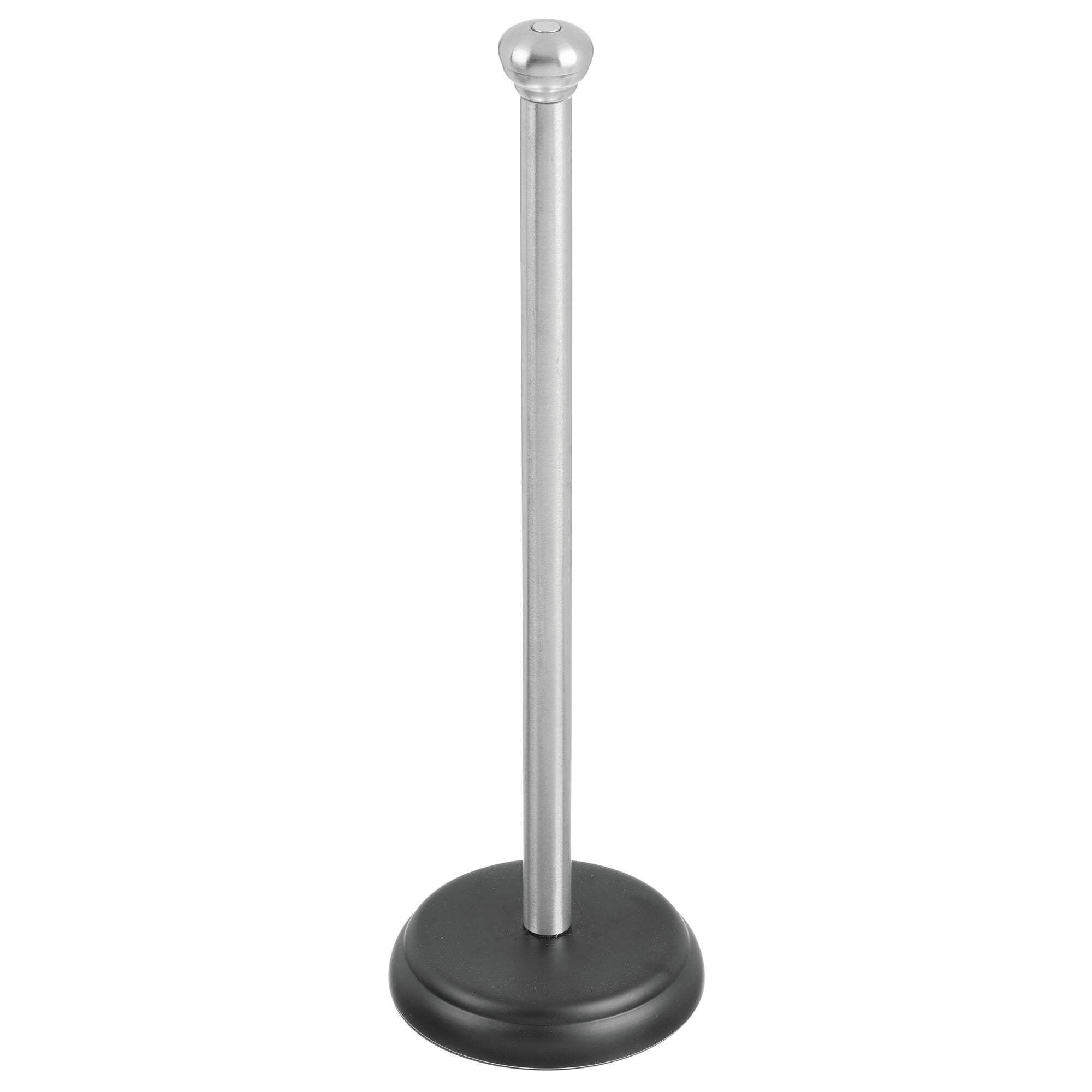 mDesign Metal Free-Standing Toilet Paper Holder - Brushed/Black