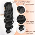 thumbnail image 3 of Claw Clip Ponytail Human Hair Extension 10 to 26 Inch Body Wave Human Hair Clip In Pony tails, 3 of 5