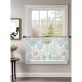 thumbnail image 2 of Sheer Curtains 45 inches Long, Ocean Life Texture Watercolor Coral Shell Starfish Light Filtering Sheer Window Curtains Rod Pocket Voile Drapes for Bedroom Living Room, 52"W x 45"L 2 Panels, 2 of 7
