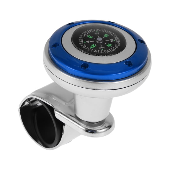 Unique Bargains 30mm Car Steering Wheel knob Compass Vehicle Steering Wheel Rotator Ball for SUV Pickup Trucks Semi-Trailers Vans Boats Blue Silver Tone 1 Pc