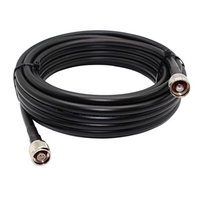 Cable de extensión coaxial SRF400 de baja pérdida de 26 pies (50 ohm) n cables coaxantes de conector masculino a masculino para 3G/4G/5G/LTE/ADS-B/HAM/GPS/WiFi/RF Radio (26ft)