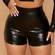 thumbnail image 1 of ICHUANYI Clearance Fashion Womens Trousers Sexy Basic High Waist Faux Leather Tight Leggings Short Pants Club Shorts(Black, XXL) ICHUANYI WER2023081000431, 1 of 8