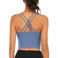 thumbnail image 7 of FANNYC Sports Bras For Women CrissCross Back Yoga Bra Crop Tank Tops Medium Support Removable Padded Sports Bra For Workout Running Tube Vest, 7 of 7