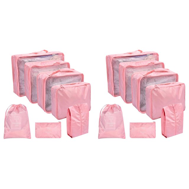 (2-Pack) Rinsvye Packing Cubes for Travel Sweater Storage for Closet 7Pcs Travel Cubes Set Tidy & Co 4 Tier Foldable Suitcase Organizer Lightweight Towel Storage for Closet Luggage Storage Bag
