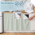 thumbnail image 4 of Sage Green Cabinet Dishwasher Hidden Curtains, Privacy Closet Door Curtain, Solid Color Modern Minimalist Abstract Adhesive Dust Proof Under Sink Skirt for Bathroom Kitchen 35"x35", 4 of 8