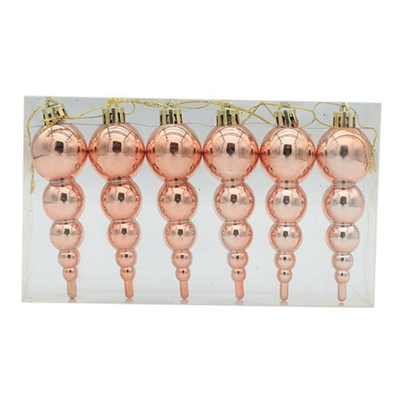 HEVIRGO 1 Box Christmas Hanging Ball Vibrant Easy to Hang Openwork Christmas Tree Hanging Ball Ornament for Christmas Tree - Rose Gold