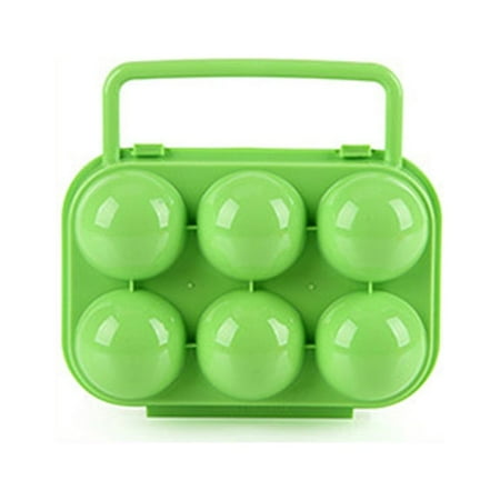 

6 Handle Egg Case Box Eggs Portable Container Holder Folding Storage Kitchen，Dining & Bar Green J