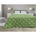 thumbnail image 1 of Winter Down Alternative Comforter, Christmas Forest with Pine Trees Snowing Silhouette Style Pattern, Microfiber Quilt for All Season, 5 Sizes, Emerald Vermilion and White, by Ambesonne, 1 of 3