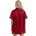 thumbnail image 4 of Fjuchai Silk Pajamas Pjs for Womens Short Sleeve Sleepwear Soft Satin Button Down Loungewear 2 Piece Lounge Shorts Set S-XL, 4 of 9