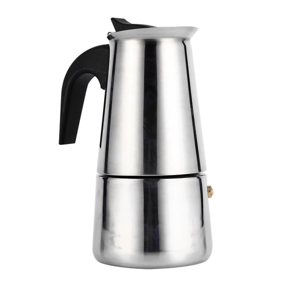 Akozon Stainless Steel, Stainless Steel Percolator Moka Pot Coffee Maker Stove Home Office Use (200ml)