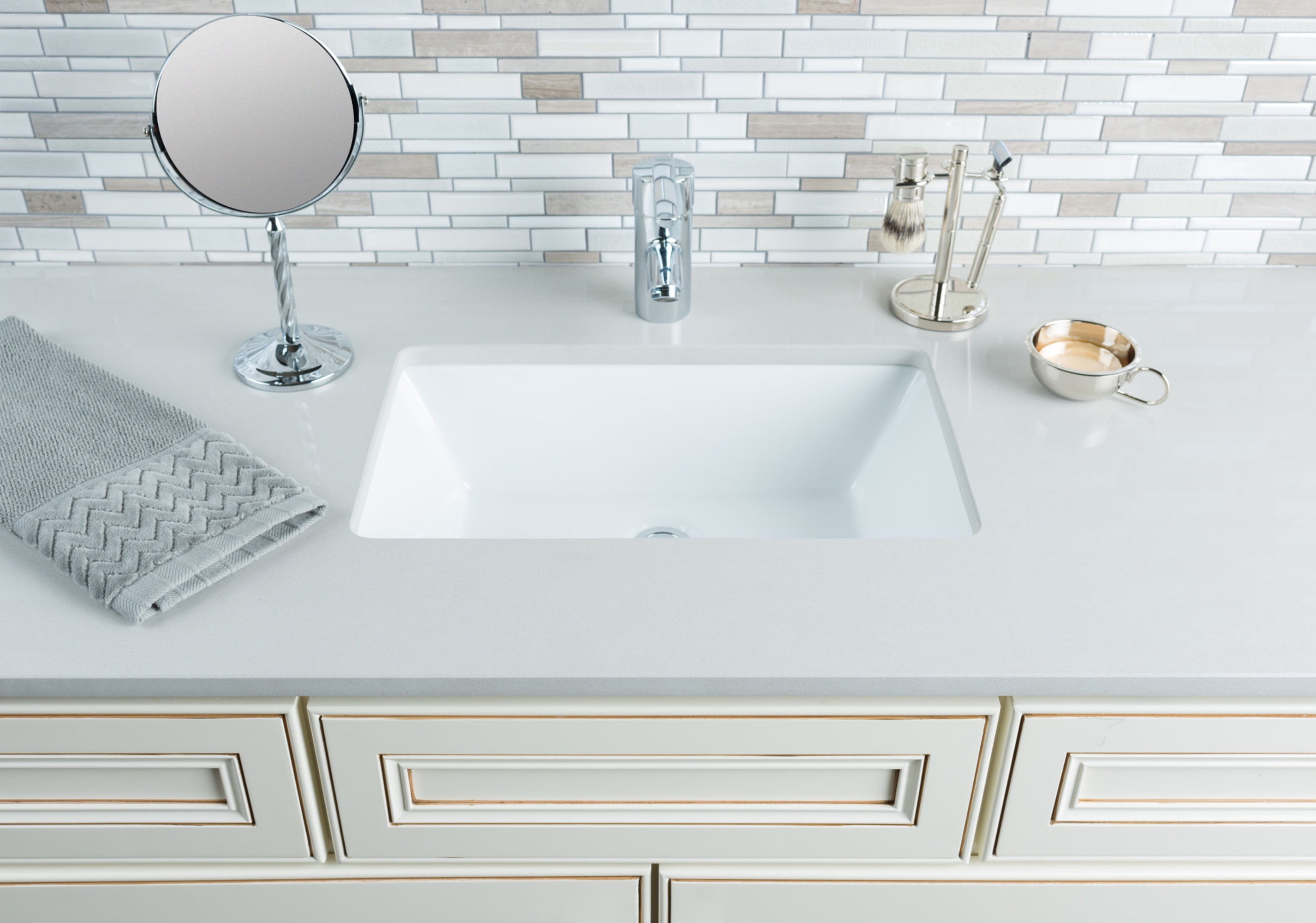 Miseno MNO2113RUBWH Rectangular 21" X 13" Undermount Bathroom Sink - White