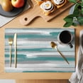 thumbnail image 2 of Blue Gray Stripes Placemats Set of 4, Watercolor Modern Abstract Minimalist Placemats for Dining Table, Place Mats for Kitchen Tabletop, Waterproof Wipeable Dining Table Mats Set, 2 of 9