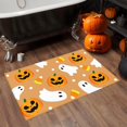 thumbnail image 4 of Halloween Door Mat Cute Ghost Pumpkin Floor Front Door Welcome Mats Rug Rustic Yard Non Slip Doormat Porch Home Bathroom Decor Indoor Outdoor Decorations Orange 18 X 30 in, 4 of 6