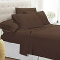 thumbnail image 3 of Sheet Set 6 Piece - 600 Thread Count -100% Egyptian Cotton - 12" Deep Pocket - Super Soft - Chocolate Solid, Olympic Queen Size., 3 of 5