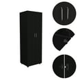 thumbnail image 3 of Miekor Furniture Chagrin 2-Shelf Rectangle Armoire Black Wengue W5U052, 3 of 7
