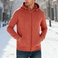 thumbnail image 1 of MHFRRA Chaqueta con Capucha Informal para Hombre, Forrada para Exteriores, Otoño E Invierno Rojo ladrillo, 1 of 7