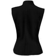 thumbnail image 2 of Cardigan Sweaters for Women, Women's Sweater Vest Fashionable Buttoned Sleeveless Knit Cardigan Casual Wear Stretchy Comfortable Layering Piece, Women's Sweaters(Black,2XL), 2 of 7