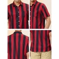 thumbnail image 6 of Lars Amadeus Men's Striped Short Sleeves Shirts Button Down Print Hawaiian Shirt, 6 of 6